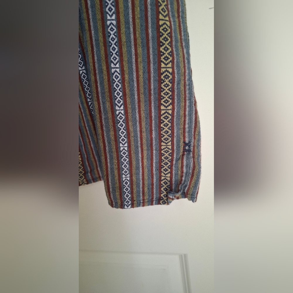 The Territory Ahead Cotton Multicolor Striped Short Sleeve Shirt XL Navajo Rodeo - Picture 9 of 9